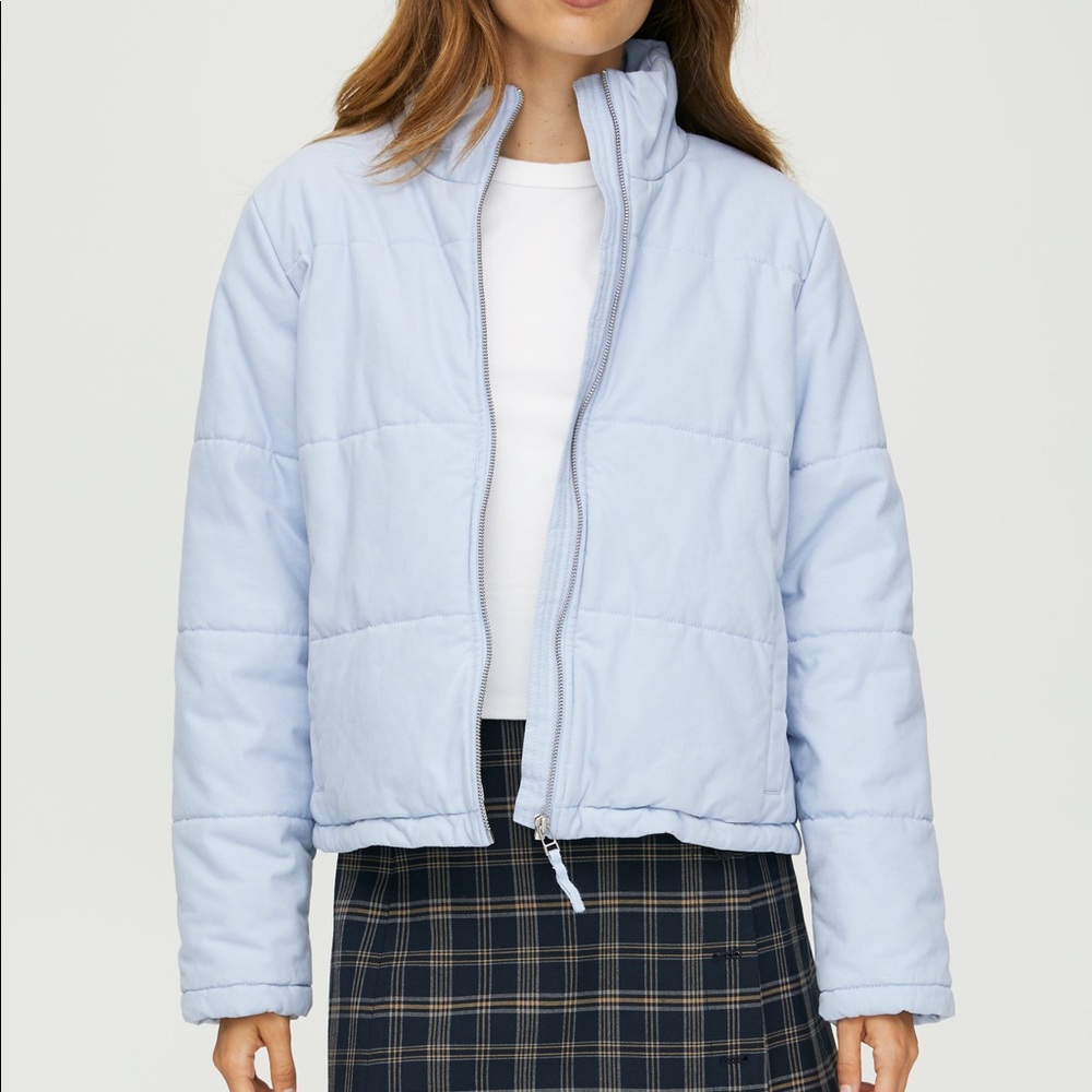 Aritzia Sunday Best Baby Blue Puffer Jacket Size M